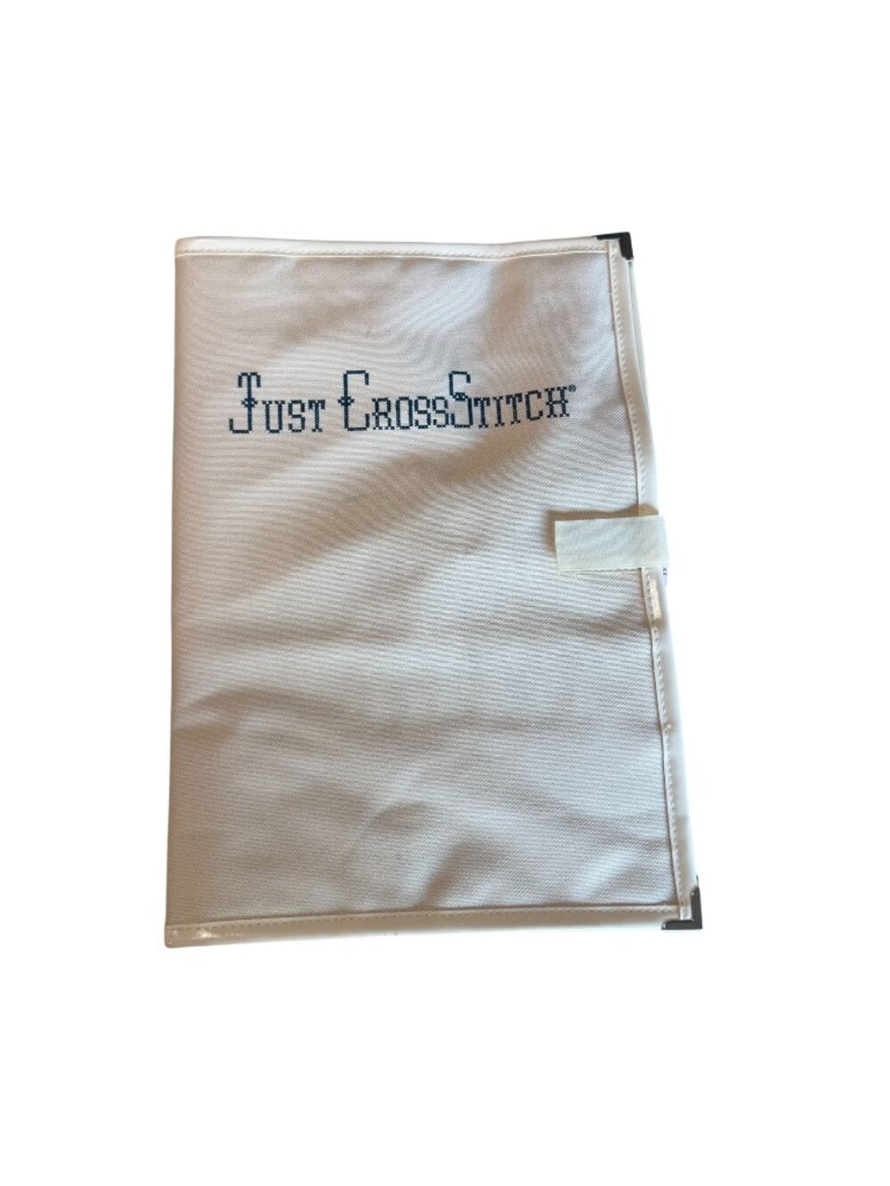 Just Cross Stitch Needlework Organizer Folder Beige Canvas Velcro Closure Pocket